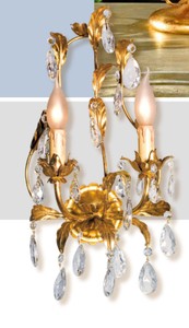 Casa Padrino Barock Wandleuchte Gold B. 30 x T. 40 cm 2-flammig - Handgefertigte Leuchte aus Italien - Barock Leuchten Casa Padrino Barock Wandleuchte Gold B. 30 x T. 40 cm 2-flammig - Handgefertigte Leuchte aus Italien - Barock Leuchten