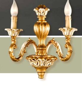 Casa Padrino Barock Wandleuchte Gold B. 35 x T. 38 cm 2-flammig - Handgefertigte Leuchte aus Italien - Barock Leuchten Casa Padrino Barock Wandleuchte Gold B. 35 x T. 38 cm 2-flammig - Handgefertigte Leuchte aus Italien - Barock Leuchten