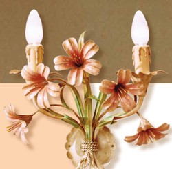 Casa Padrino Lámpara de Pared Barroco An. 33 x Pr. 26 cm 2 luces - Lampara Italiana Hecha a Mano - Lamparas Barrocas