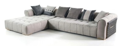 Casa Padrino luxury corner sofa white / gray - High-quality workmanship - Modern living room furniture - Luxury quality