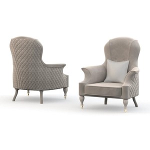 Casa Padrino luxury armchair taupe / white - High-quality workmanship - Modern living room furniture - Luxury quality