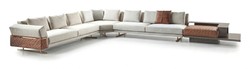Casa Padrino luxury corner sofa white / gray - High-quality workmanship - Modern living room furniture - Luxury quality Casa Padrino luxury corner sofa white / gray - High-quality workmanship - Modern living room furniture - Luxury quality