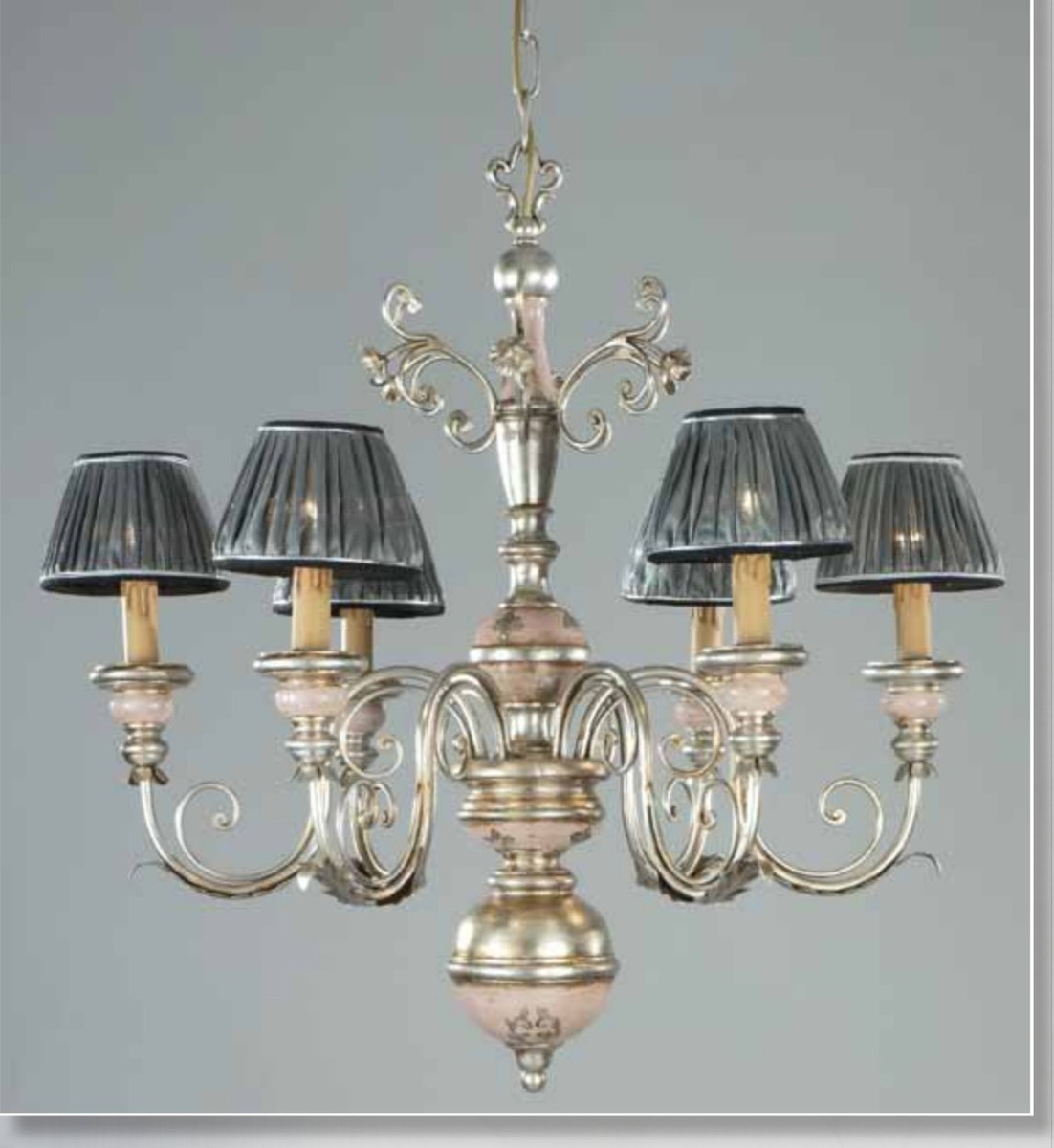Casa Padrino Barock Kronleuchter Ø 70 x H. 70 cm 6-flammig - Handgefertigte Leuchte aus Italien - Barock Leuchten Casa Padrino Barock Kronleuchter Ø 70 x H. 70 cm 6-flammig - Handgefertigte Leuchte aus Italien - Barock Leuchten