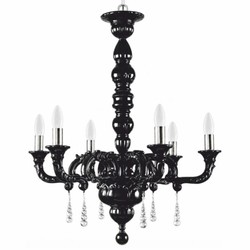 Prunkvoller Luxus Barock Porzellan Kronleuchter Schwarz Silber