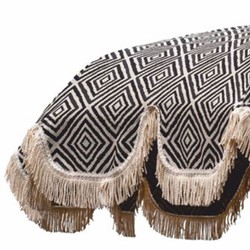Runder Luxus Sonnenschirm im 70er Jahre Sti Schwarz Weiß Beige Runder Luxus Sonnenschirm im 70er Jahre Sti Schwarz Weiß Beige