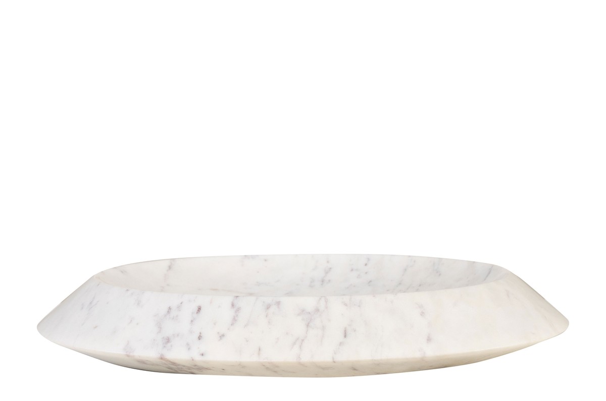 Casa Padrino Luxury Marble Bowl White / Purple 35.5 x 35.5 x H. 7.5 cm - Flat Round Decorative Bowl made of High Quality Purple White Marble - Luxury Decorative Accessories Casa Padrino Luxury Marble Bowl White / Purple 35.5 x 35.5 x H. 7.5 cm - Flat Round Decorative Bowl made of High Quality Purple White Marble - Luxury Decorative Accessories