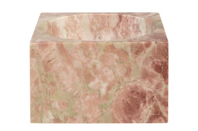 Casa Padrino Cuenco de Mármol de Lujo Rosa 18 x 18 x H. 11 cm - Cuenco Decorativo Redondo Alto de Mármol Rosalia Pink de Alta Calidad - Accesorios Decorativos de Lujo