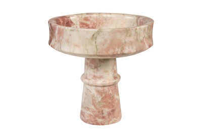 Casa Padrino Cuenco de Mármol de Lujo Rosa 20 x 20 x H. 20 cm - Cuenco en Forma de Cáliz sobre Pie Redondo de Mármol Rosalia Pink de Alta Calidad - Accesorios Decorativos de Lujo