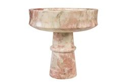 Casa Padrino Cuenco de Mármol de Lujo Rosa 20 x 20 x H. 20 cm - Cuenco en Forma de Cáliz sobre Pie Redondo de Mármol Rosalia Pink de Alta Calidad - Accesorios Decorativos de Lujo