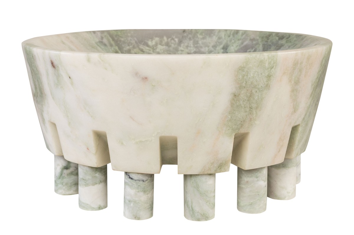 Casa Padrino Cuenco de Mármol de Lujo Verde 36 x 36 x H. 17,5 cm - Cuenco Grande sobre Pie en Forma de Columna de Ónix Indian Green de Alta Calidad - Accesorios Decorativos de Lujo Casa Padrino Cuenco de Mármol de Lujo Verde 36 x 36 x H. 17,5 cm - Cuenco Grande sobre Pie en Forma de Columna de Ónix Indian Green de Alta Calidad - Accesorios Decorativos de Lujo