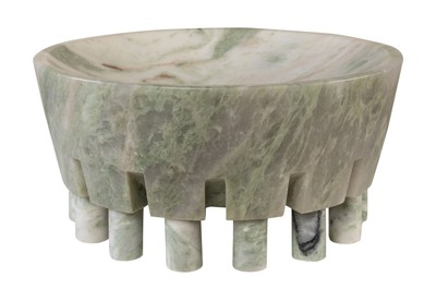 Casa Padrino Cuenco de Mármol de Lujo Verde 36 x 36 x H. 17,5 cm - Cuenco Grande sobre Pie en Forma de Columna de Ónix Indian Green de Alta Calidad - Accesorios Decorativos de Lujo Casa Padrino Cuenco de Mármol de Lujo Verde 36 x 36 x H. 17,5 cm - Cuenco Grande sobre Pie en Forma de Columna de Ónix Indian Green de Alta Calidad - Accesorios Decorativos de Lujo