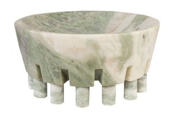 Casa Padrino Cuenco de Mármol de Lujo Verde 36 x 36 x H. 17,5 cm - Cuenco Grande sobre Pie en Forma de Columna de Ónix Indian Green de Alta Calidad - Accesorios Decorativos de Lujo Casa Padrino Cuenco de Mármol de Lujo Verde 36 x 36 x H. 17,5 cm - Cuenco Grande sobre Pie en Forma de Columna de Ónix Indian Green de Alta Calidad - Accesorios Decorativos de Lujo