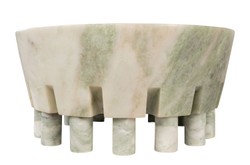 Casa Padrino Cuenco de Mármol de Lujo Verde 36 x 36 x H. 17,5 cm - Cuenco Grande sobre Pie en Forma de Columna de Ónix Indian Green de Alta Calidad - Accesorios Decorativos de Lujo Casa Padrino Cuenco de Mármol de Lujo Verde 36 x 36 x H. 17,5 cm - Cuenco Grande sobre Pie en Forma de Columna de Ónix Indian Green de Alta Calidad - Accesorios Decorativos de Lujo