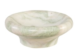 Casa Padrino Cuenco de Mármol de Lujo Verde 20 x 20 x H. 8 cm - Cuenco Redondo con Paredes Suavemente Curvadas de Ónix Indian Green de Alta Calidad - Accesorios Decorativos de Lujo
