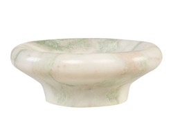 Casa Padrino Cuenco de Mármol de Lujo Verde 20 x 20 x H. 8 cm - Cuenco Redondo con Paredes Suavemente Curvadas de Ónix Indian Green de Alta Calidad - Accesorios Decorativos de Lujo