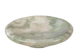 Casa Padrino Cuenco de Mármol de Lujo Verde 30 x 30 x H. 8,5 cm - Cuenco Grande Redondo con Paredes Suavemente Curvadas de Ónix Indian Green de Alta Calidad - Accesorios Decorativos de Lujo