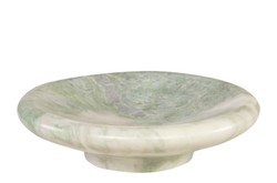 Casa Padrino Cuenco de Mármol de Lujo Verde 30 x 30 x H. 8,5 cm - Cuenco Grande Redondo con Paredes Suavemente Curvadas de Ónix Indian Green de Alta Calidad - Accesorios Decorativos de Lujo
