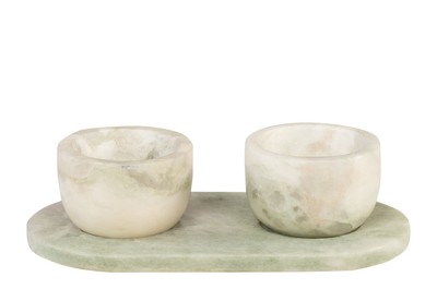 Casa Padrino Set de Cuencos de Mármol de Lujo Verde 23 x 12 x H. 6,5 cm - 2 Cuencos Pequeños con Bandeja de Ónix Indian Green de Alta Calidad - Accesorios Decorativos de Lujo Casa Padrino Set de Cuencos de Mármol de Lujo Verde 23 x 12 x H. 6,5 cm - 2 Cuencos Pequeños con Bandeja de Ónix Indian Green de Alta Calidad - Accesorios Decorativos de Lujo