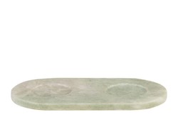 Casa Padrino Set de Cuencos de Mármol de Lujo Verde 23 x 12 x H. 6,5 cm - 2 Cuencos Pequeños con Bandeja de Ónix Indian Green de Alta Calidad - Accesorios Decorativos de Lujo
