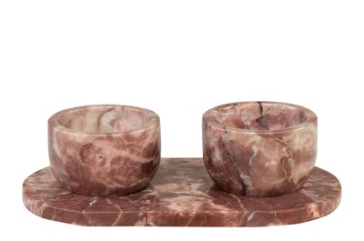 Casa Padrino Set de Cuencos de Mármol de Lujo Rosa 23 x 12 x H. 6,5 cm - 2 Cuencos Pequeños con Bandeja de Mármol Rosalia Pink de Alta Calidad - Accesorios Decorativos de Lujo Casa Padrino Set de Cuencos de Mármol de Lujo Rosa 23 x 12 x H. 6,5 cm - 2 Cuencos Pequeños con Bandeja de Mármol Rosalia Pink de Alta Calidad - Accesorios Decorativos de Lujo