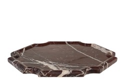 Casa Padrino Plateau en Marbre de Luxe Rouge Vin 30,5 x 30,5 x H. 2 cm - Plateau Carré Plat en Marbre Rosso Levanto de Haute Qualité - Accessoires Décoratifs de Luxe