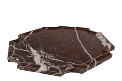 Casa Padrino Plateau en Marbre de Luxe Rouge Vin 30,5 x 30,5 x H. 2 cm - Plateau Carré Plat en Marbre Rosso Levanto de Haute Qualité - Accessoires Décoratifs de Luxe