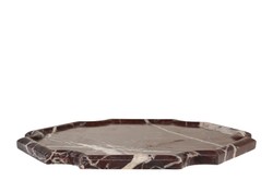 Casa Padrino Plateau en Marbre de Luxe Rouge Vin 30,5 x 30,5 x H. 2 cm - Plateau Carré Plat en Marbre Rosso Levanto de Haute Qualité - Accessoires Décoratifs de Luxe