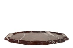Casa Padrino Plateau en Marbre de Luxe Rouge Vin 30,5 x 30,5 x H. 2 cm - Plateau Carré Plat en Marbre Rosso Levanto de Haute Qualité - Accessoires Décoratifs de Luxe