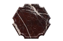 Casa Padrino Plateau en Marbre de Luxe Rouge Vin 30,5 x 30,5 x H. 2 cm - Plateau Carré Plat en Marbre Rosso Levanto de Haute Qualité - Accessoires Décoratifs de Luxe