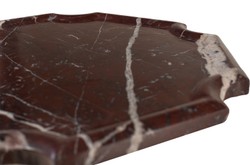 Casa Padrino Plateau en Marbre de Luxe Rouge Vin 30,5 x 30,5 x H. 2 cm - Plateau Carré Plat en Marbre Rosso Levanto de Haute Qualité - Accessoires Décoratifs de Luxe