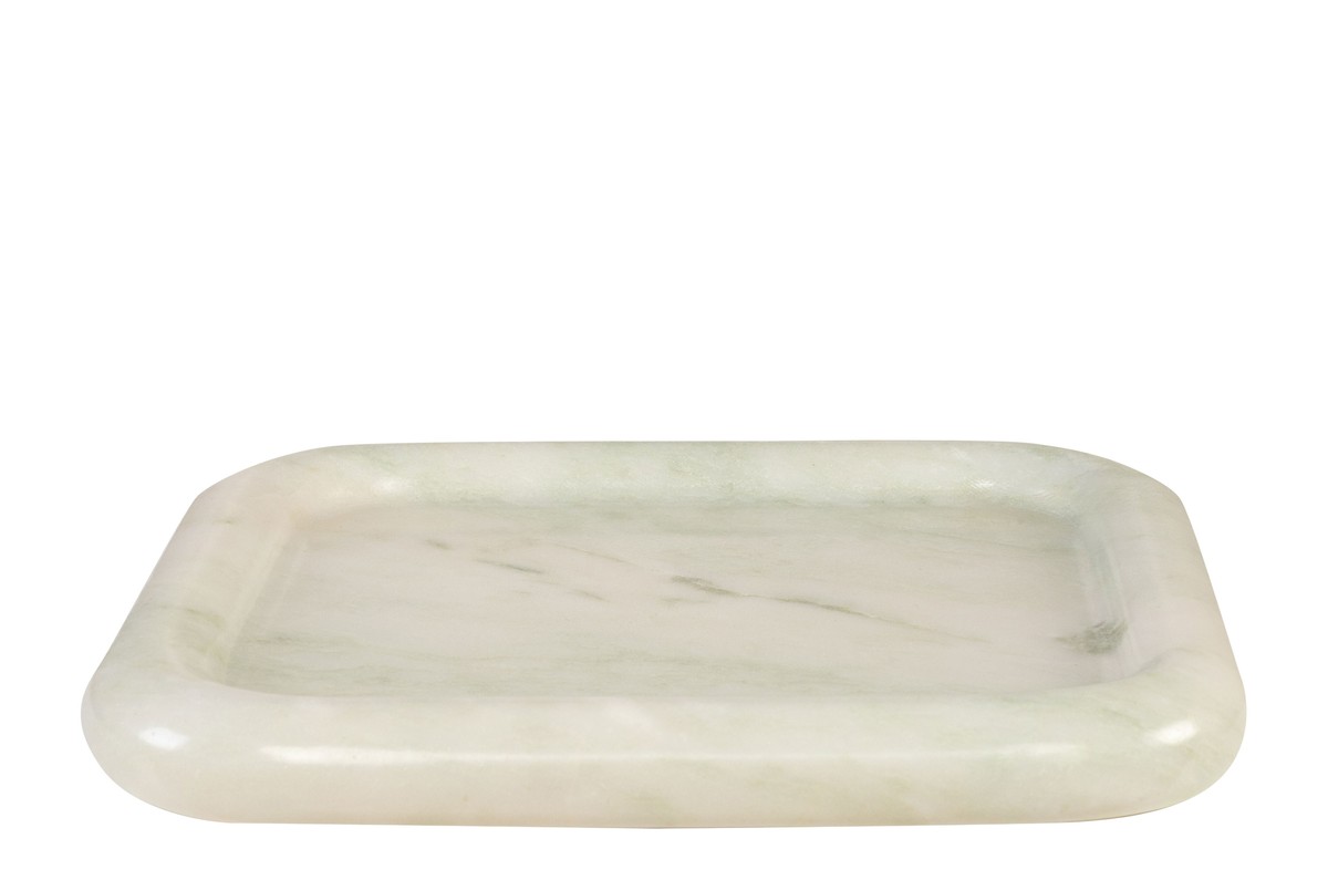 Casa Padrino Luxus Marmor Tablett Grün 30 x 30 x H. 3 cm - Quadratisches Tablett mit flach erhöhtem Rand aus hochwertigem Indian Green Onyx - Luxus Deko Accessoires Casa Padrino Luxus Marmor Tablett Grün 30 x 30 x H. 3 cm - Quadratisches Tablett mit flach erhöhtem Rand aus hochwertigem Indian Green Onyx - Luxus Deko Accessoires