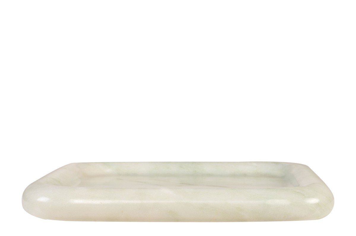 Casa Padrino Luxus Marmor Tablett Grün 30 x 30 x H. 3 cm - Quadratisches Tablett mit flach erhöhtem Rand aus hochwertigem Indian Green Onyx - Luxus Deko Accessoires Casa Padrino Luxus Marmor Tablett Grün 30 x 30 x H. 3 cm - Quadratisches Tablett mit flach erhöhtem Rand aus hochwertigem Indian Green Onyx - Luxus Deko Accessoires