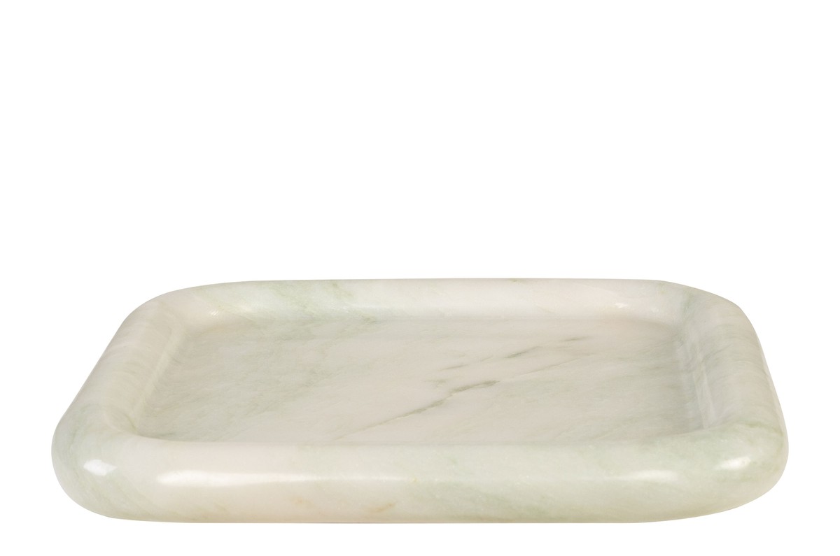 Casa Padrino Luxus Marmor Tablett Grün 30 x 30 x H. 3 cm - Quadratisches Tablett mit flach erhöhtem Rand aus hochwertigem Indian Green Onyx - Luxus Deko Accessoires Casa Padrino Luxus Marmor Tablett Grün 30 x 30 x H. 3 cm - Quadratisches Tablett mit flach erhöhtem Rand aus hochwertigem Indian Green Onyx - Luxus Deko Accessoires