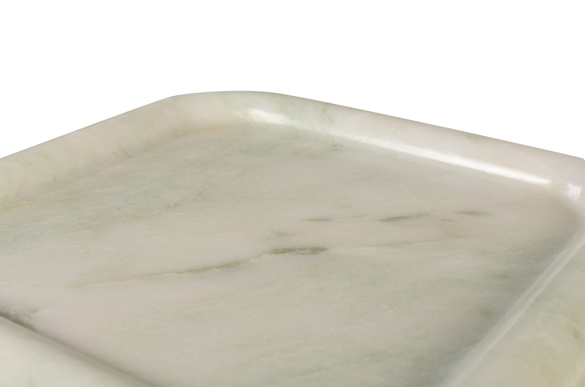 Casa Padrino Luxus Marmor Tablett Grün 30 x 30 x H. 3 cm - Quadratisches Tablett mit flach erhöhtem Rand aus hochwertigem Indian Green Onyx - Luxus Deko Accessoires Casa Padrino Luxus Marmor Tablett Grün 30 x 30 x H. 3 cm - Quadratisches Tablett mit flach erhöhtem Rand aus hochwertigem Indian Green Onyx - Luxus Deko Accessoires