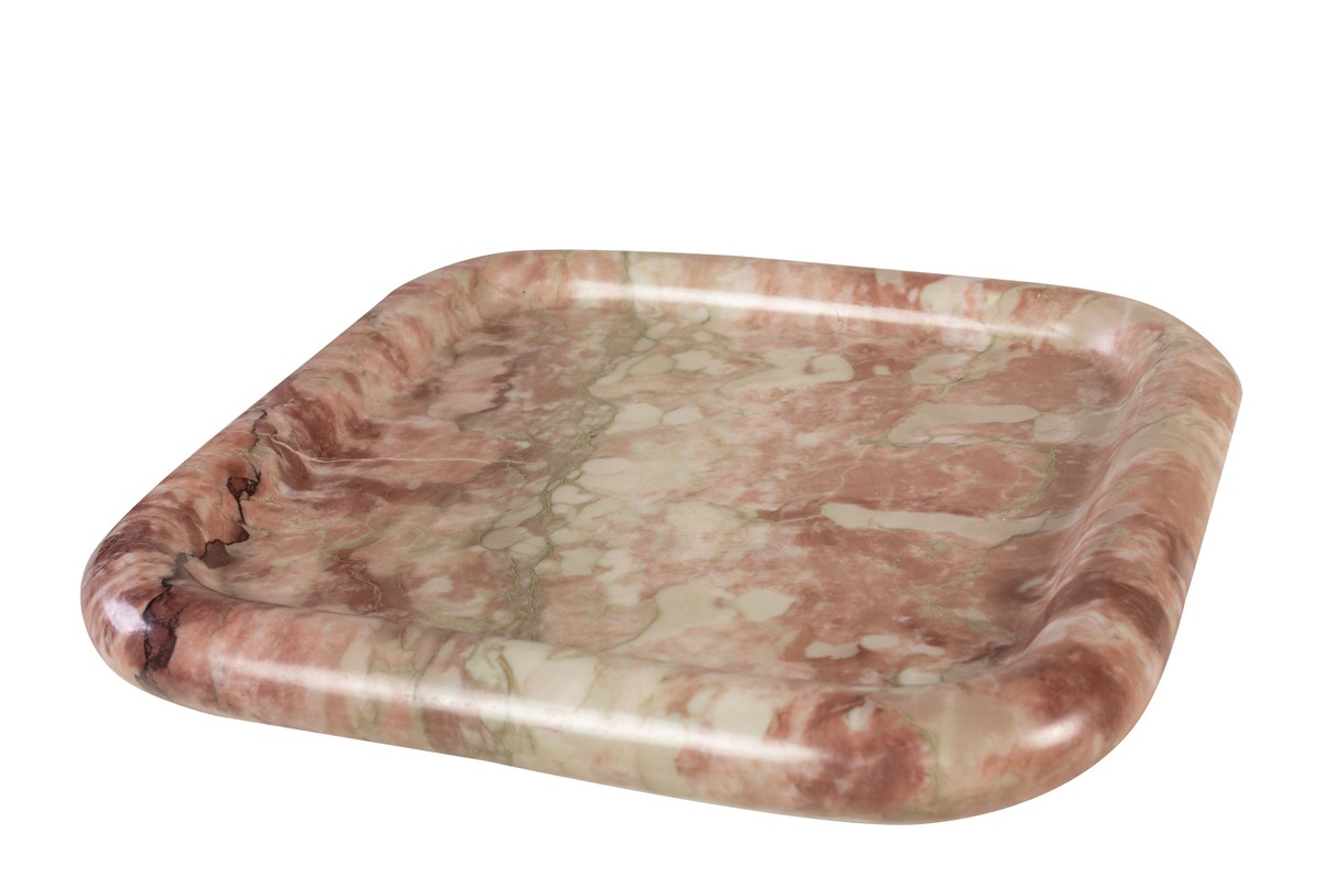 Casa Padrino Plateau en Marbre de Luxe Rose 30 x 30 x H. 3 cm - Plateau Carré à Rebord Plat en Marbre Rosalia Pink de Haute Qualité - Accessoires Décoratifs de Luxe Casa Padrino Plateau en Marbre de Luxe Rose 30 x 30 x H. 3 cm - Plateau Carré à Rebord Plat en Marbre Rosalia Pink de Haute Qualité - Accessoires Décoratifs de Luxe