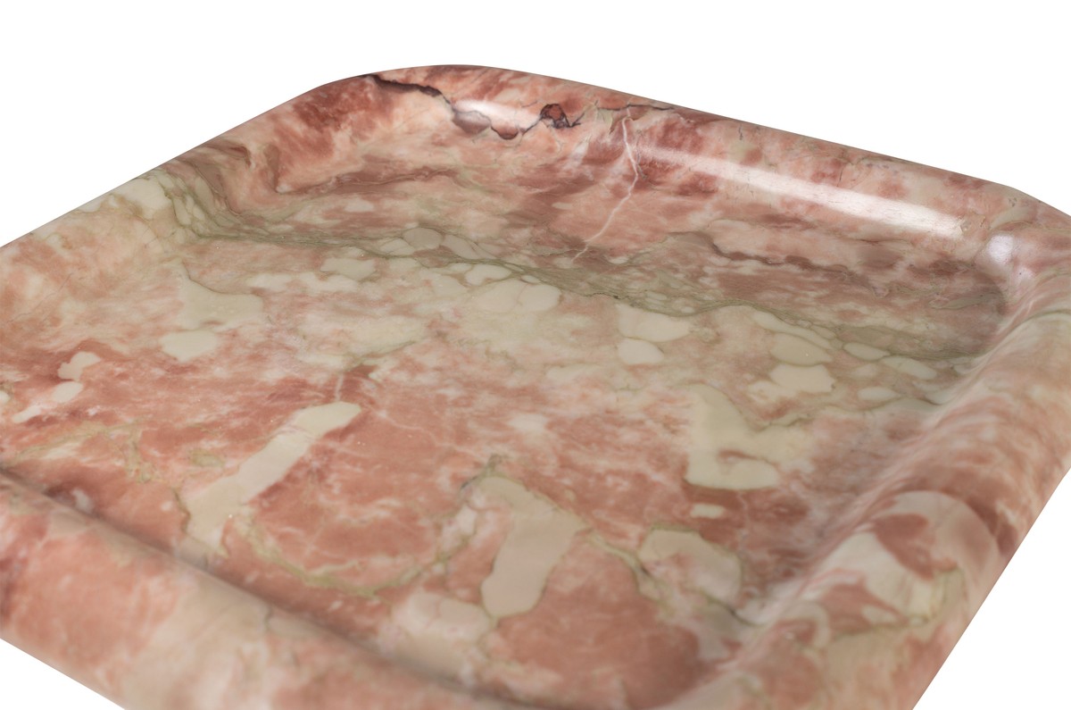 Casa Padrino Plateau en Marbre de Luxe Rose 30 x 30 x H. 3 cm - Plateau Carré à Rebord Plat en Marbre Rosalia Pink de Haute Qualité - Accessoires Décoratifs de Luxe Casa Padrino Plateau en Marbre de Luxe Rose 30 x 30 x H. 3 cm - Plateau Carré à Rebord Plat en Marbre Rosalia Pink de Haute Qualité - Accessoires Décoratifs de Luxe