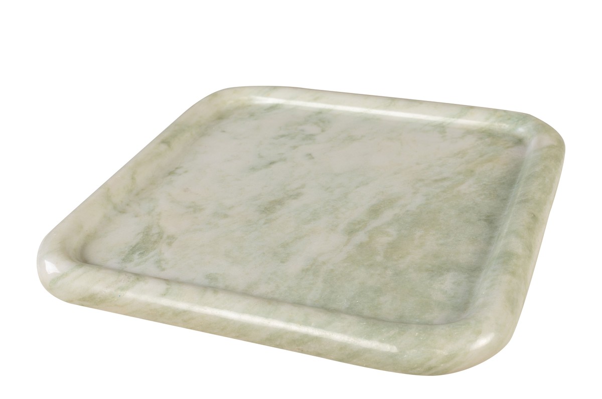 Casa Padrino Bandeja de Mármol de Lujo Verde 40 x 40 x H. 3,5 cm - Bandeja Cuadrada con Borde Elevado de Ónix Indian Green de Alta Calidad - Accesorios Decorativos de Lujo Casa Padrino Bandeja de Mármol de Lujo Verde 40 x 40 x H. 3,5 cm - Bandeja Cuadrada con Borde Elevado de Ónix Indian Green de Alta Calidad - Accesorios Decorativos de Lujo