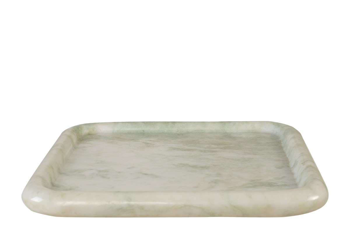 Casa Padrino Bandeja de Mármol de Lujo Verde 40 x 40 x H. 3,5 cm - Bandeja Cuadrada con Borde Elevado de Ónix Indian Green de Alta Calidad - Accesorios Decorativos de Lujo Casa Padrino Bandeja de Mármol de Lujo Verde 40 x 40 x H. 3,5 cm - Bandeja Cuadrada con Borde Elevado de Ónix Indian Green de Alta Calidad - Accesorios Decorativos de Lujo