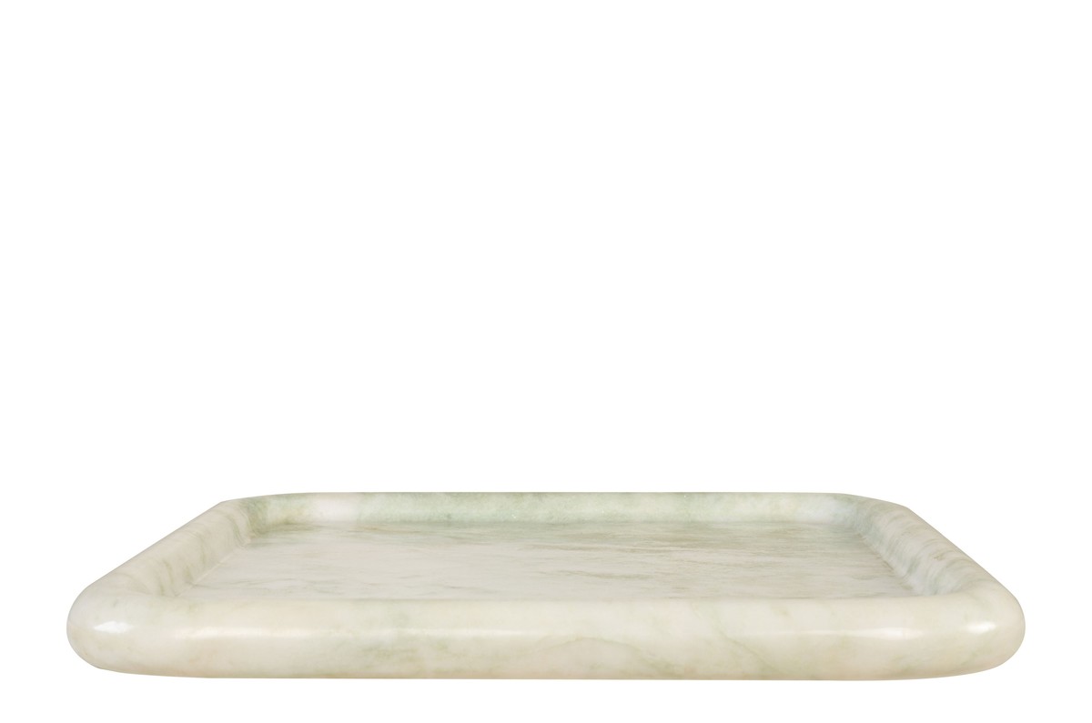 Casa Padrino Bandeja de Mármol de Lujo Verde 40 x 40 x H. 3,5 cm - Bandeja Cuadrada con Borde Elevado de Ónix Indian Green de Alta Calidad - Accesorios Decorativos de Lujo Casa Padrino Bandeja de Mármol de Lujo Verde 40 x 40 x H. 3,5 cm - Bandeja Cuadrada con Borde Elevado de Ónix Indian Green de Alta Calidad - Accesorios Decorativos de Lujo