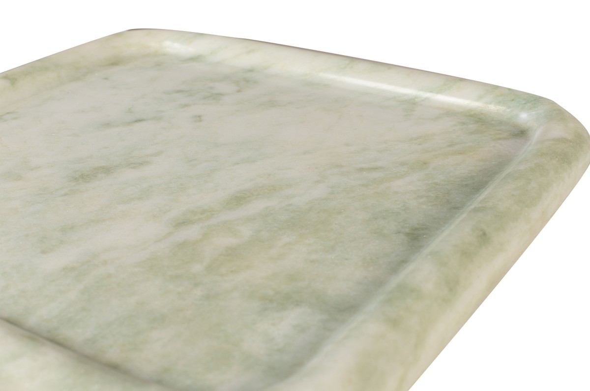Casa Padrino Bandeja de Mármol de Lujo Verde 40 x 40 x H. 3,5 cm - Bandeja Cuadrada con Borde Elevado de Ónix Indian Green de Alta Calidad - Accesorios Decorativos de Lujo Casa Padrino Bandeja de Mármol de Lujo Verde 40 x 40 x H. 3,5 cm - Bandeja Cuadrada con Borde Elevado de Ónix Indian Green de Alta Calidad - Accesorios Decorativos de Lujo