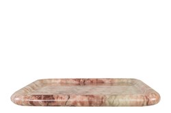 Casa Padrino Plateau en Marbre de Luxe Rose 40 x 40 x H. 3,5 cm - Plateau Carré à Rebord Plat en Marbre Rosalia Pink de Haute Qualité - Accessoires Décoratifs de Luxe