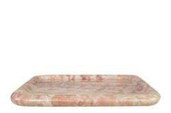Casa Padrino Plateau en Marbre de Luxe Rose 40 x 40 x H. 3,5 cm - Plateau Carré à Rebord Plat en Marbre Rosalia Pink de Haute Qualité - Accessoires Décoratifs de Luxe