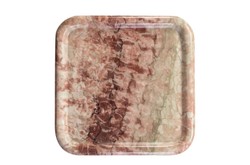 Casa Padrino Plateau en Marbre de Luxe Rose 40 x 40 x H. 3,5 cm - Plateau Carré à Rebord Plat en Marbre Rosalia Pink de Haute Qualité - Accessoires Décoratifs de Luxe