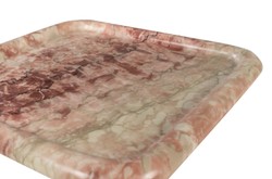 Casa Padrino Plateau en Marbre de Luxe Rose 40 x 40 x H. 3,5 cm - Plateau Carré à Rebord Plat en Marbre Rosalia Pink de Haute Qualité - Accessoires Décoratifs de Luxe