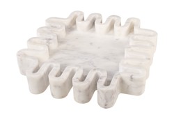 Casa Padrino Luxury Marble Tray White / Purple 29 x 29 x H. 5 cm - Round Tray with Rim made of High Quality Purple White Marble - Luxury Decorative Accessories Casa Padrino Luxury Marble Tray White / Purple 29 x 29 x H. 5 cm - Round Tray with Rim made of High Quality Purple White Marble - Luxury Decorative Accessories