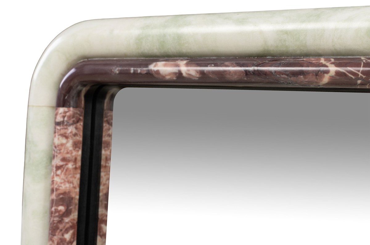 Casa Padrino Espejo de Pared de Mármol de Lujo Verde / Rosa 60 x 2,5 x H. 100 cm - Elegante Espejo con Marco de Mármol - Accesorios de Salón de Lujo Casa Padrino Espejo de Pared de Mármol de Lujo Verde / Rosa 60 x 2,5 x H. 100 cm - Elegante Espejo con Marco de Mármol - Accesorios de Salón de Lujo