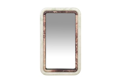 Casa Padrino Luxury Marble Wall Mirror Green / Pink 60 x 2.5 x H. 100 cm - Elegant Mirror with Marble Frame - Luxury Living Room Accessories