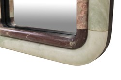 Casa Padrino Specchio da Parete in Marmo di Lusso Verde / Rosa 50 x 2,5 x H. 160 cm - Elegante Specchio Alto con Cornice in Marmo - Accessori Soggiorno di Lusso Casa Padrino Specchio da Parete in Marmo di Lusso Verde / Rosa 50 x 2,5 x H. 160 cm - Elegante Specchio Alto con Cornice in Marmo - Accessori Soggiorno di Lusso