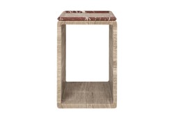 Casa Padrino Table d'Appoint en Marbre de Luxe Beige / Rouge Vin 40 x 40 x H. 60 cm - Table d'Appoint Ronde avec Pied Sculptural en Marbre de Haute Qualité avec Accents Rosso Levanto - Meubles de Luxe Casa Padrino Table d'Appoint en Marbre de Luxe Beige / Rouge Vin 40 x 40 x H. 60 cm - Table d'Appoint Ronde avec Pied Sculptural en Marbre de Haute Qualité avec Accents Rosso Levanto - Meubles de Luxe