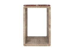 Casa Padrino Table d'Appoint en Marbre de Luxe Beige / Rouge Vin 40 x 40 x H. 60 cm - Table d'Appoint Ronde avec Pied Sculptural en Marbre de Haute Qualité avec Accents Rosso Levanto - Meubles de Luxe Casa Padrino Table d'Appoint en Marbre de Luxe Beige / Rouge Vin 40 x 40 x H. 60 cm - Table d'Appoint Ronde avec Pied Sculptural en Marbre de Haute Qualité avec Accents Rosso Levanto - Meubles de Luxe